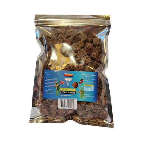 **UNAVAILABLE - Freeze Dried Blackworms with Bio-Pigment - Cubed - 100g Bag