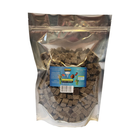 **UNAVAILABLE - Freeze Dried Blackworms with Spinach - 200gm bag - cubes